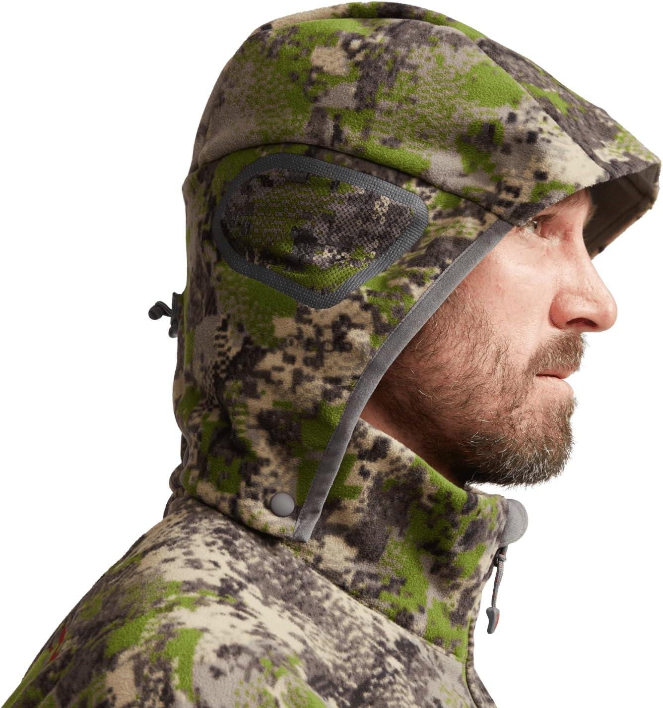 image:imageSITKA Stratus Jacket 100 Windproof UltraQuiet Removable Hood Safety Harness Port MicroGrid Fleece ParentMulti