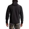 SITKA Alpha Fleece Hooded Waterproof Hunting Mens Jacket(Black)