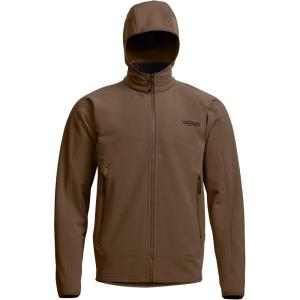 SITKA Alpha Fleece Hooded Waterproof Hunting Mens Jacket(Cattail Brown)