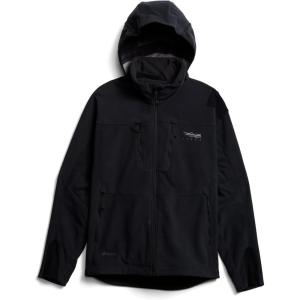 SITKA Stratus Jacket – 100% Windproof, Ultra-Quiet, Removable Hood, Safety Harness Port, Micro-Grid Fleece – Parent(Black)