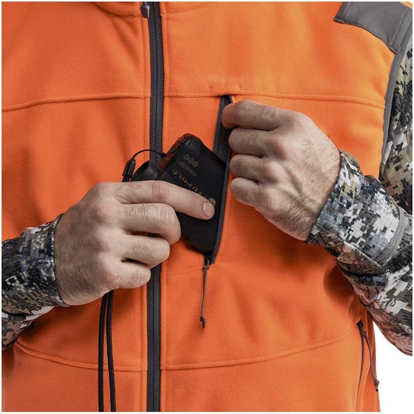 image:imageSITKA Gear Mens Stratus Windstopper Water Repellent UltraQuiet Fleece Hunting VestBlaze Orange