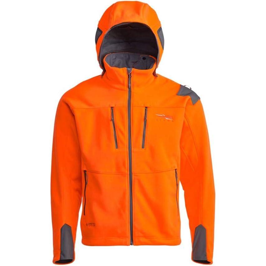 image:imageSITKA Gear Mens Stratus Windstopper Water Repellent UltraQuiet Fleece Hunting Jacket with Removable HoodBlaze Orange
