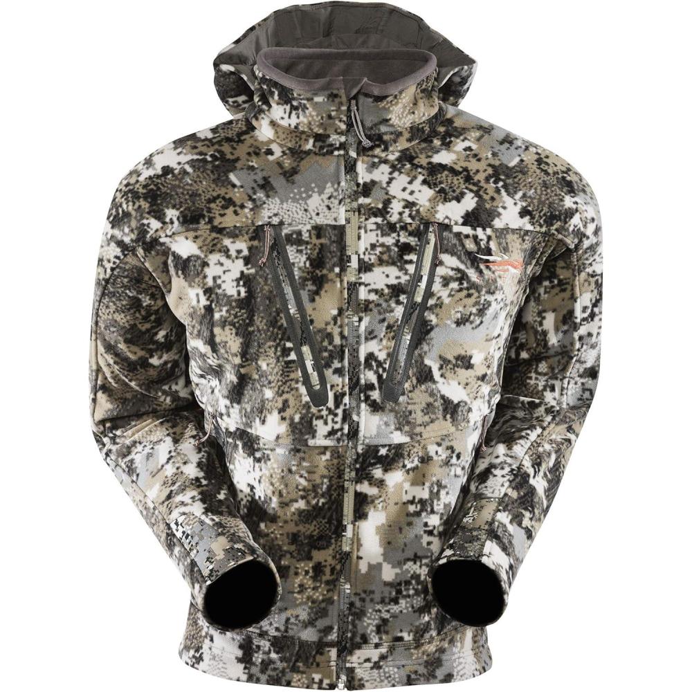 image:imageSITKA Gear Mens Stratus Windstopper Water Repellent UltraQuiet Fleece Hunting Jacket with Removable HoodElevated Ii