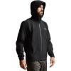 SITKA Dew Point Hooded Jacket – Lightweight and Waterproof Hunting Mens Jacket(Black)