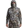 SITKA Gear Men’s Stratus Windstopper Water Repellent Ultra-Quiet Fleece Hunting Jacket with Removable Hood(Elevated Ii)