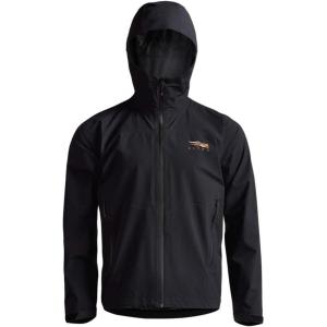SITKA Dew Point Hooded Jacket – Lightweight and Waterproof Hunting Mens Jacket(Black)
