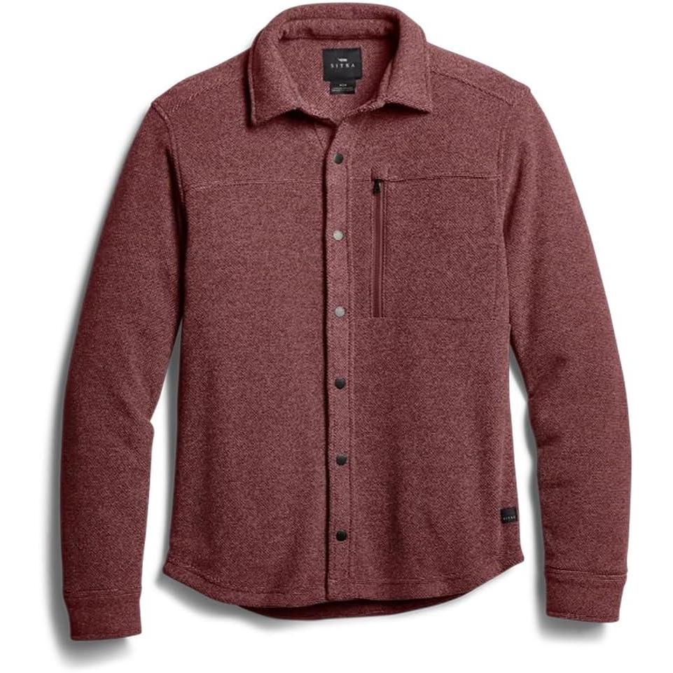 image:imageSITKA Gear Mens Everyday Snowcrest Long Sleeve ShirtDark Red Heather