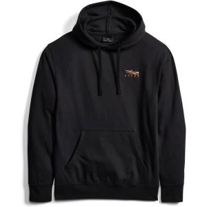 SITKA Icon Classic Pullover Hoodie – Everday Mens Sweatshirt(Black Orange)