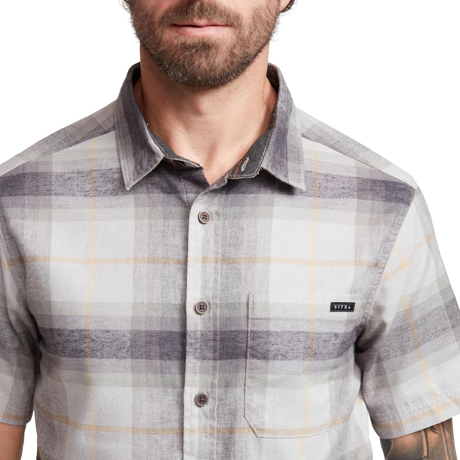 image:imageSITKA Gear Mens Everyday Ambary Short Sleeve Button Down ShirtAluminum Ambary Plaid