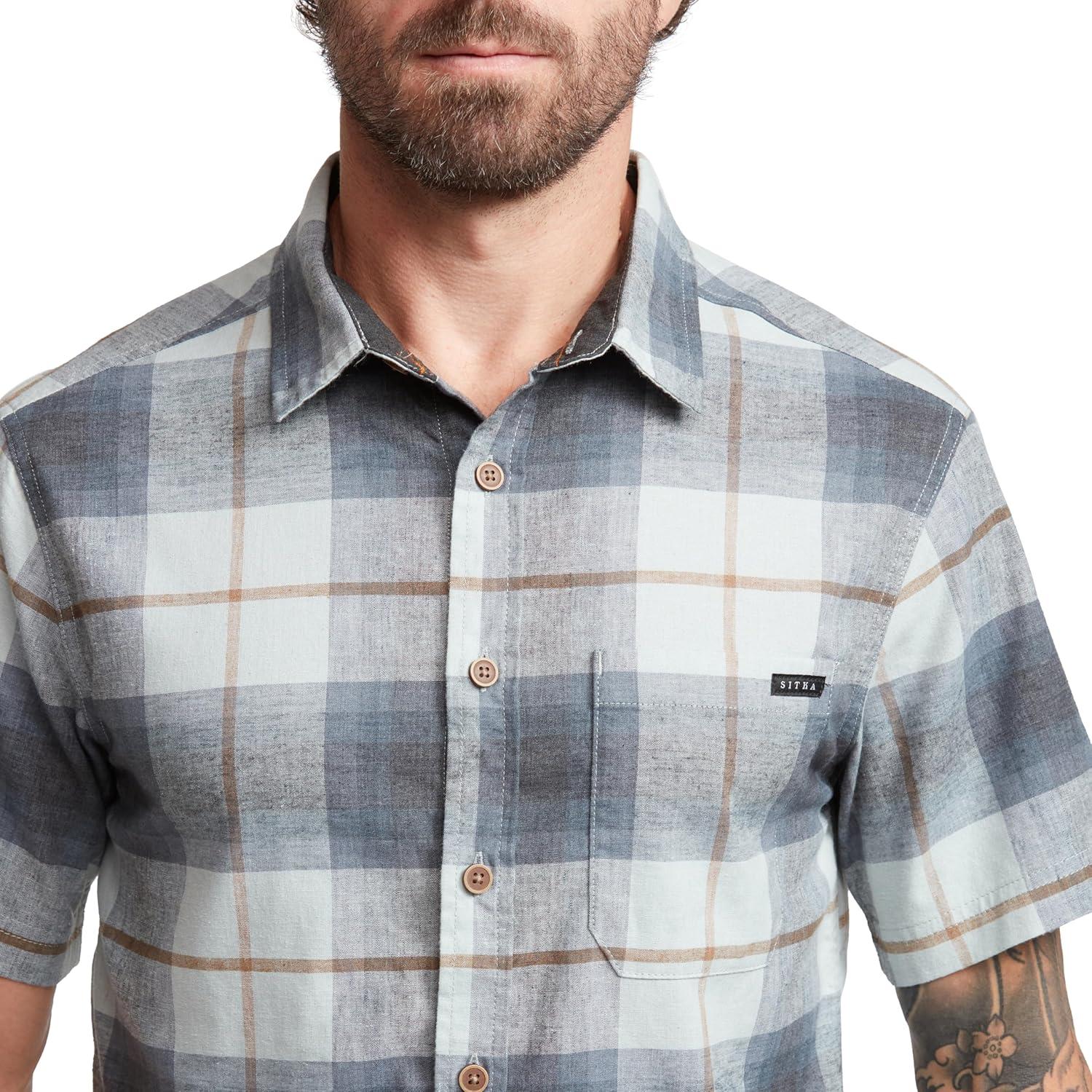 image:imageSITKA Gear Mens Everyday Ambary Short Sleeve Button Down ShirtBlue Haze Ambary Plaid
