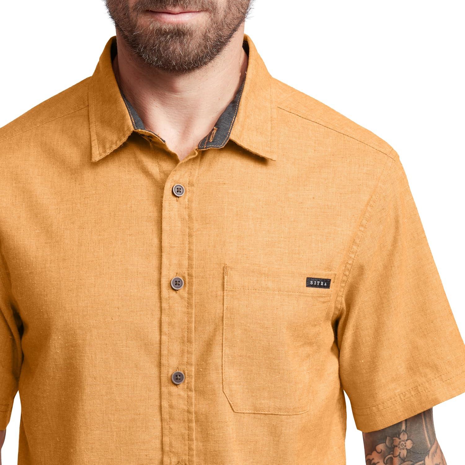 image:imageSITKA Gear Mens Everyday Ambary Short Sleeve Button Down ShirtEmber Heather