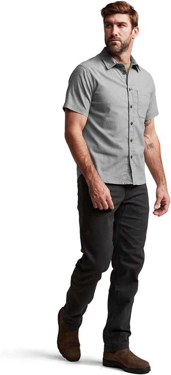 image:imageSITKA Gear Mens Everyday Ambary Short Sleeve Button Down ShirtWoodsmoke Heather
