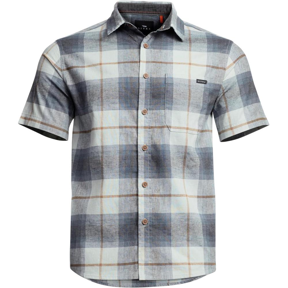 image:imageSITKA Gear Mens Everyday Ambary Short Sleeve Button Down ShirtBlue Haze Ambary Plaid