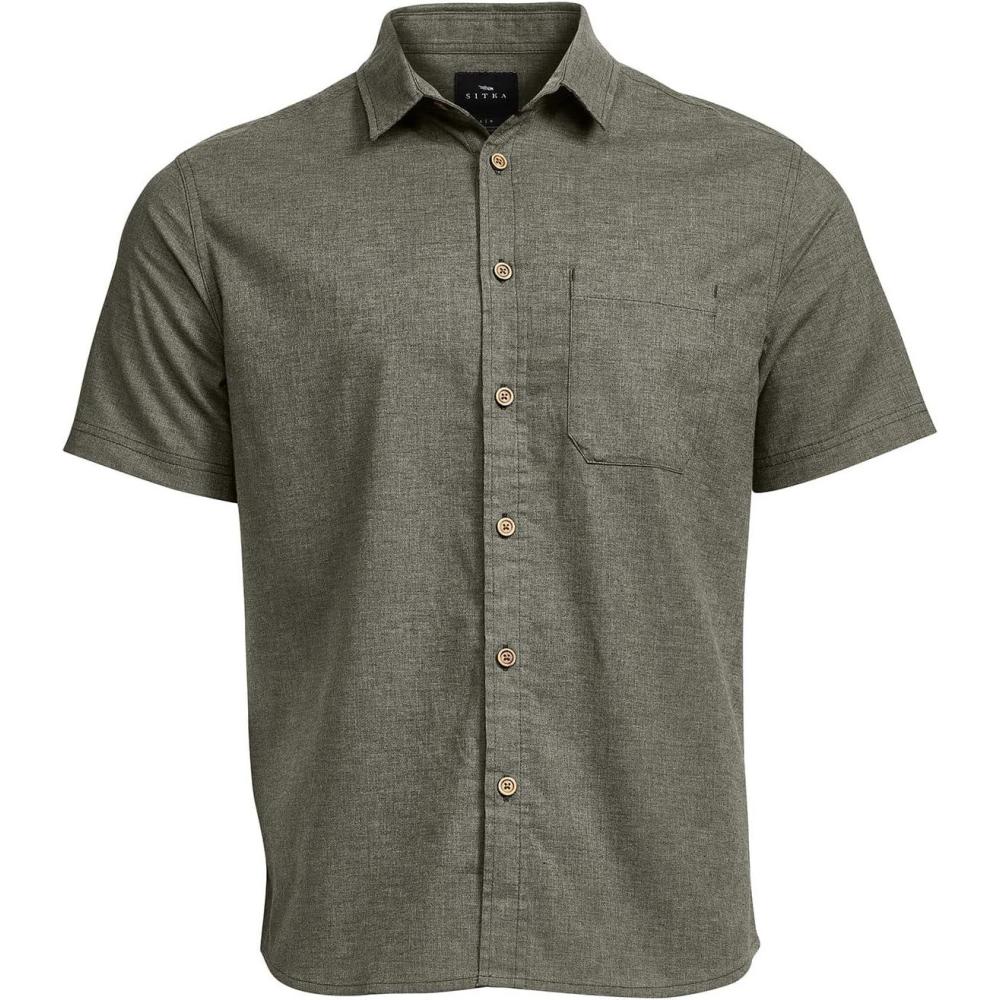 image:imageSITKA Gear Mens Everyday Ambary Short Sleeve Button Down ShirtDeep Lichen Heather