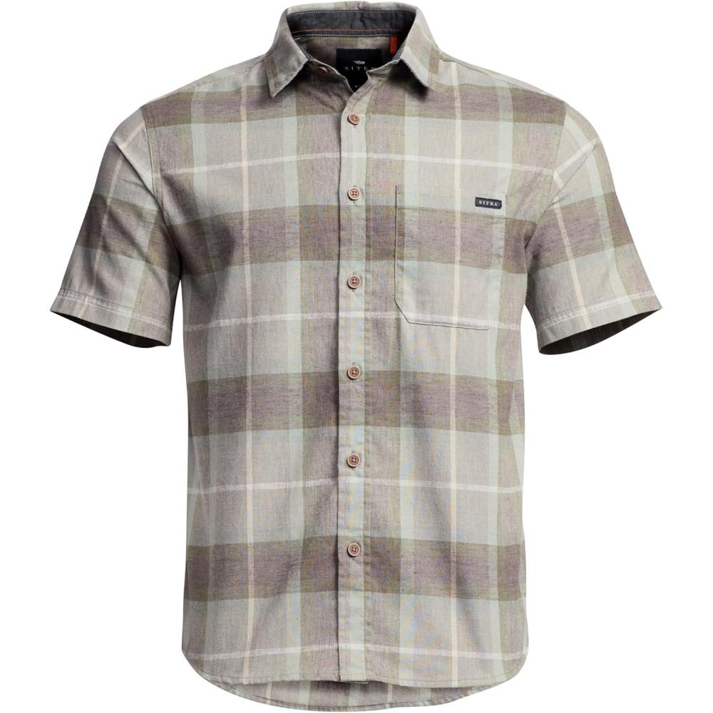 image:imageSITKA Gear Mens Everyday Ambary Short Sleeve Button Down ShirtOlive Green Ambary Plaid