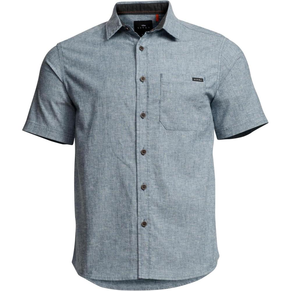 image:imageSITKA Gear Mens Everyday Ambary Short Sleeve Button Down ShirtPacific Heather