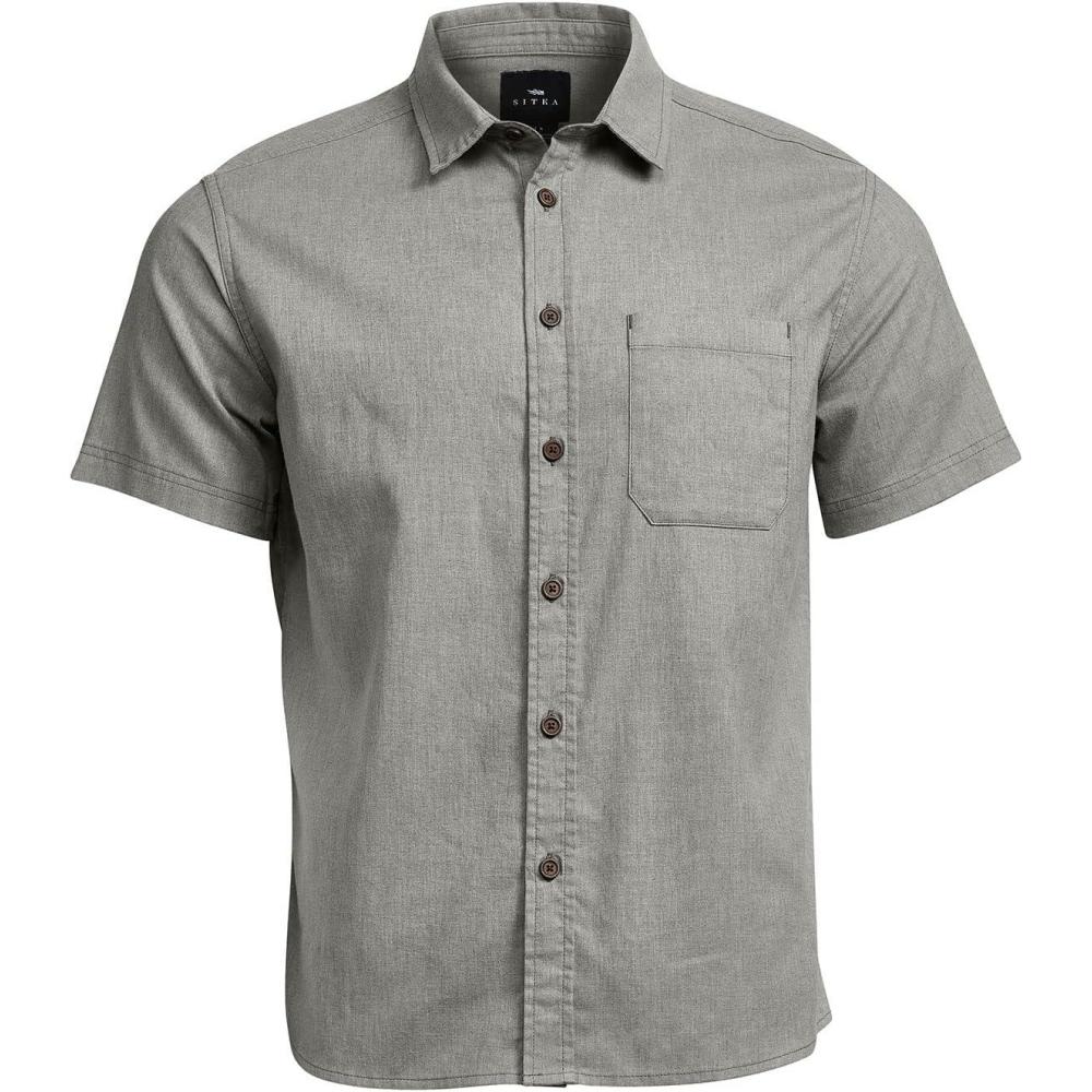 image:imageSITKA Gear Mens Everyday Ambary Short Sleeve Button Down ShirtWoodsmoke Heather