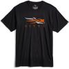 SITKA Icon Tee – Everyday Logo Wear for Men(Black Orange)