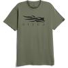 SITKA Icon Tee – Everyday Logo Wear for Men(Olive Green)