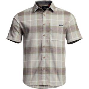SITKA Gear Men’s Everyday Ambary Short Sleeve Button Down Shirt(Olive Green Ambary Plaid)