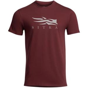 SITKA Gear Men’s Pima Cotton Short Sleeve Lightweight Everyday Icon Tee Shirt, Dark Red, S