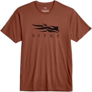 SITKA Icon Tee – Everyday Logo Wear for Men(Red Sumac)