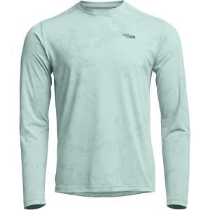 SITKA Radiant Long Sleeve Crew Neck – Lightweight Moisture-Wicking Mens Shirt(Saltwater Blue Camo)