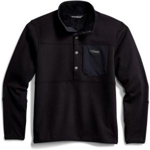 SITKA mens Front Range Stand-up Collar Snap Fleece Jacket(Sitka Black)