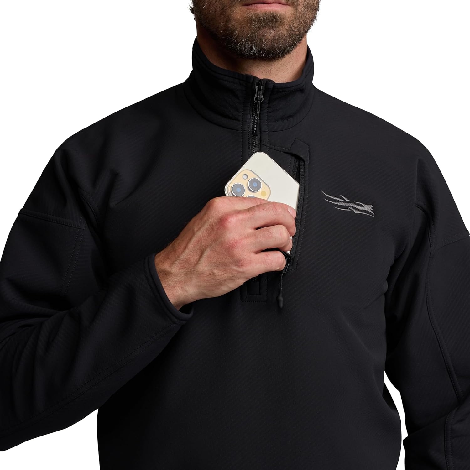 image:imageSITKA Alpha Fleece 14 Zip Pullover Hunting Fishing Fleece with Everyday Durable Stretch for MenBlack